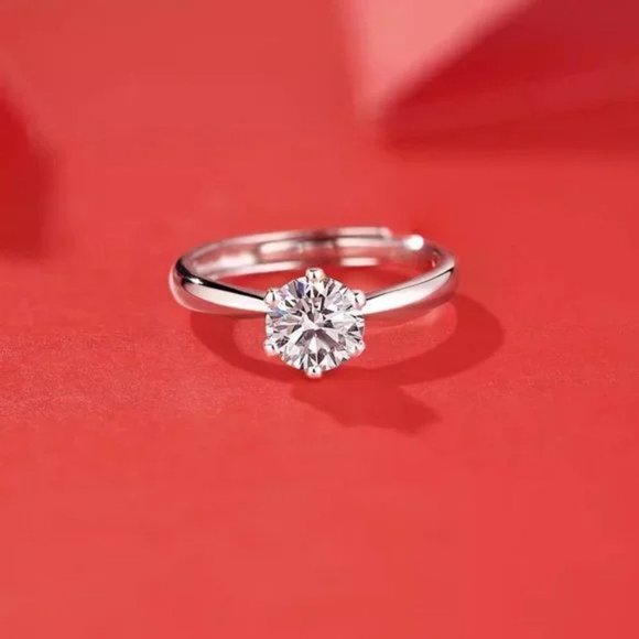 Certified 1ct. t.w. Moissanite Diamond Solitaire Engagement Ring NEW - Picture 8 of 13